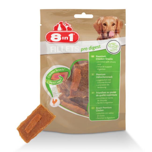 Friandises pour chien spéciales digestion Pro Digest saveur poulet 8 in 1 Filets 80 g