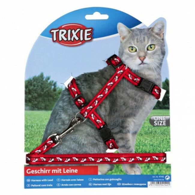 Harnais en nylon avec laisse Trixie pour chats Avec motifs