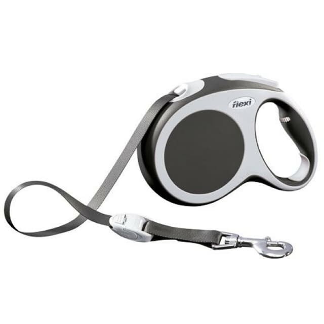 Laisse à enrouleur Flexi Vario anthracite à sangle