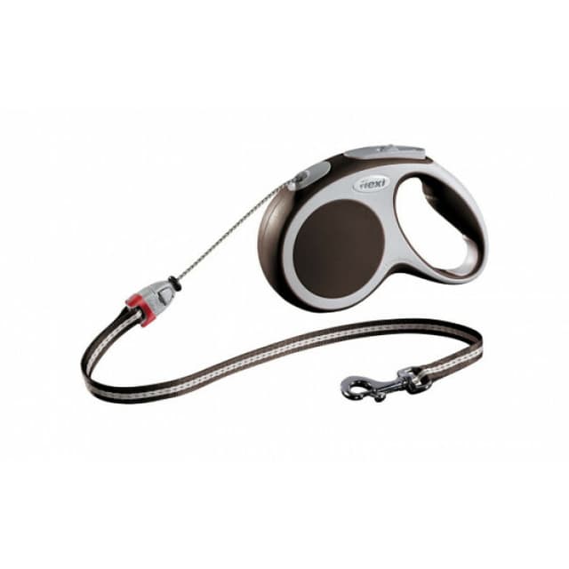 Laisse à enrouleur Flexi Vario marron à corde
