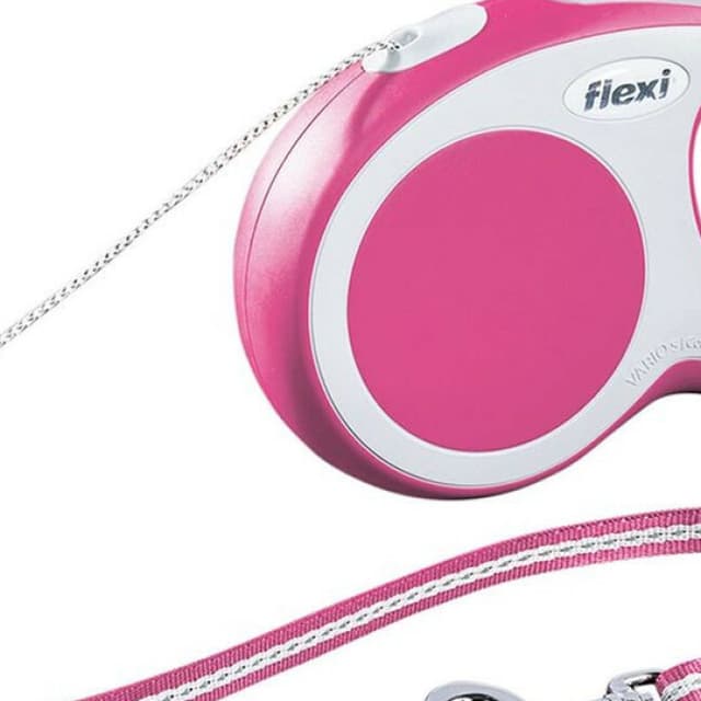 Laisse à enrouleur Flexi Vario rose à corde