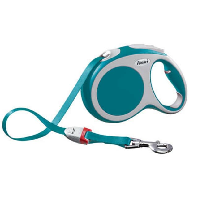 Laisse à enrouleur Flexi Vario turquoise à sangle