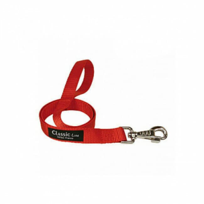 Laisse de travail en nylon 1 m pour chien Coloris Rouge