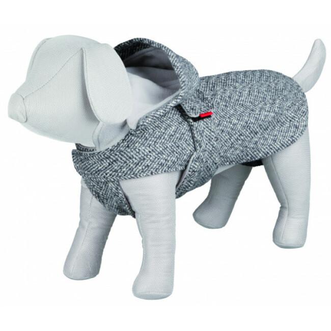 Manteau Rapallo gris en laine avec capuche amovible pour chiens
