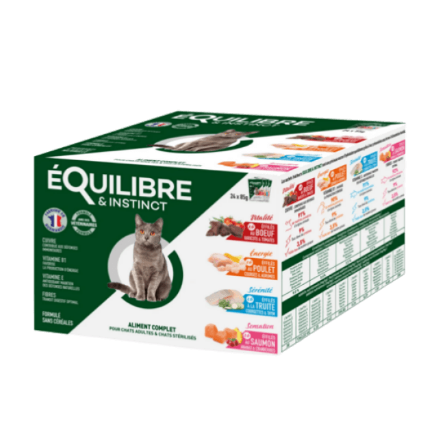 Multipack Equilibre et Instinct Effilés pour chats stérilisés