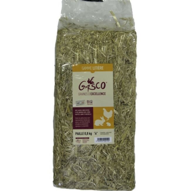 Paille naturelle dépoussiérée Gasco pour litière 800 g
