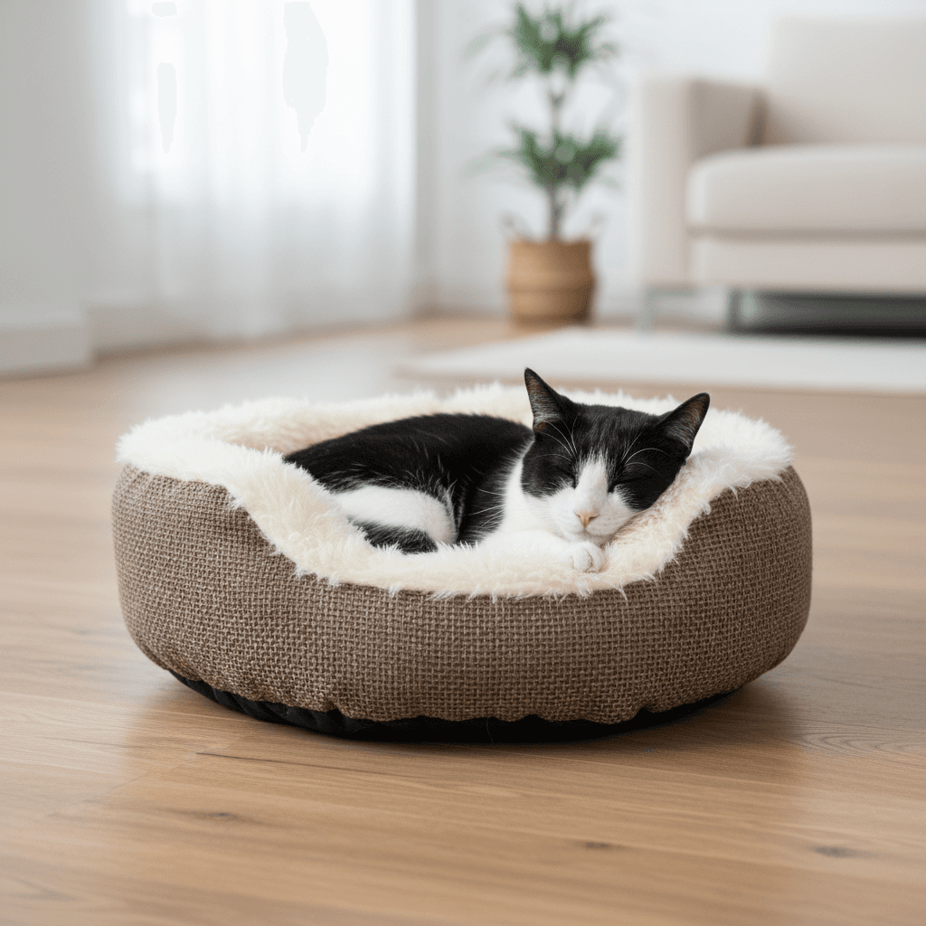 Panier en tissu marron et blanc Yuma Trixie