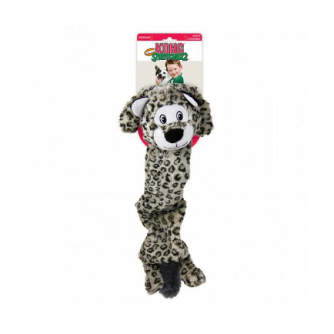 Peluche léopard KONG Stretcheez Jumbo à couinement pour chien