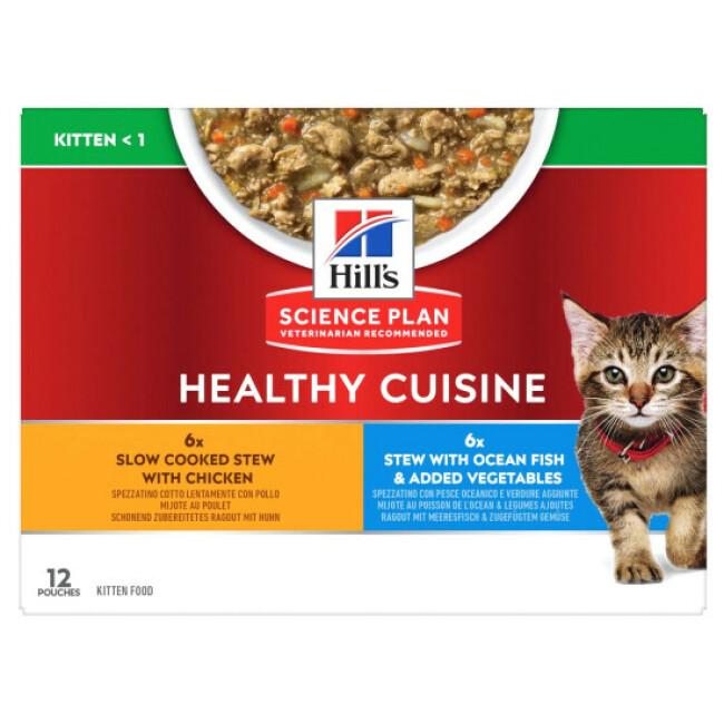 Pâtée mijotée Healthy Cuisine Science Plan Hill's pour chaton au Poulet/Poisson