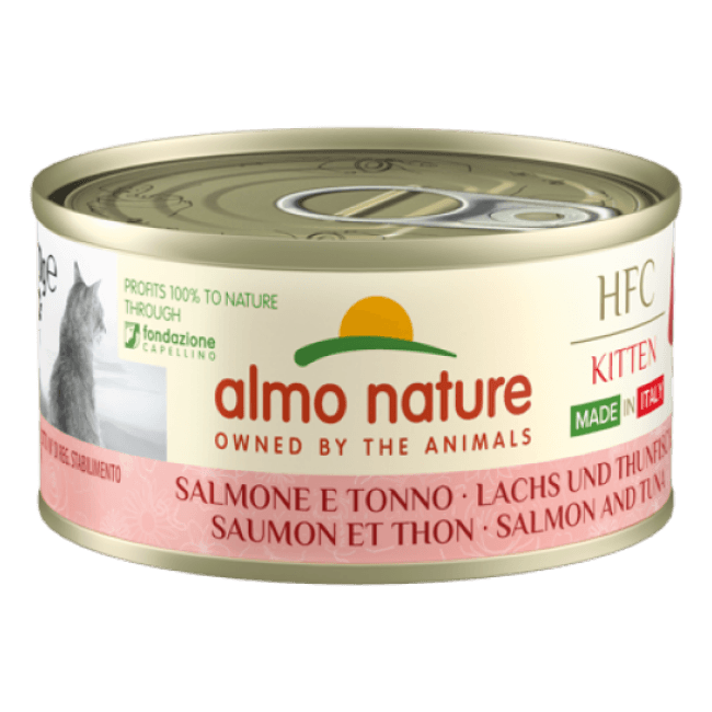 Pâtée pour chaton Almo Nature HFC Complete Kitten Made in Italy Grain Free - Lot de 6 boîtes 70 g