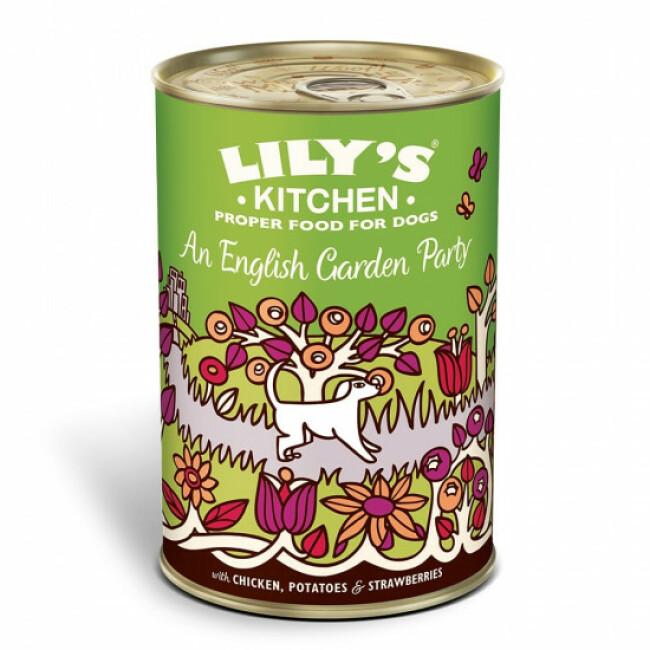 Pâtée pour chien au poulet, pommes de terre et fraises Lily's Kitchen - Boîte 400 g