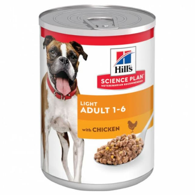 Pâtée pour chien Hill's Science Plan Canine Adult Light - Lot de 12 Boîtes x 370 g