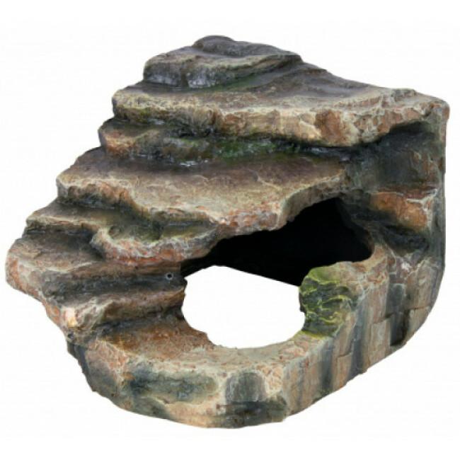 Rocher d'angle avec grotte et plateforme pour reptiles Trixie