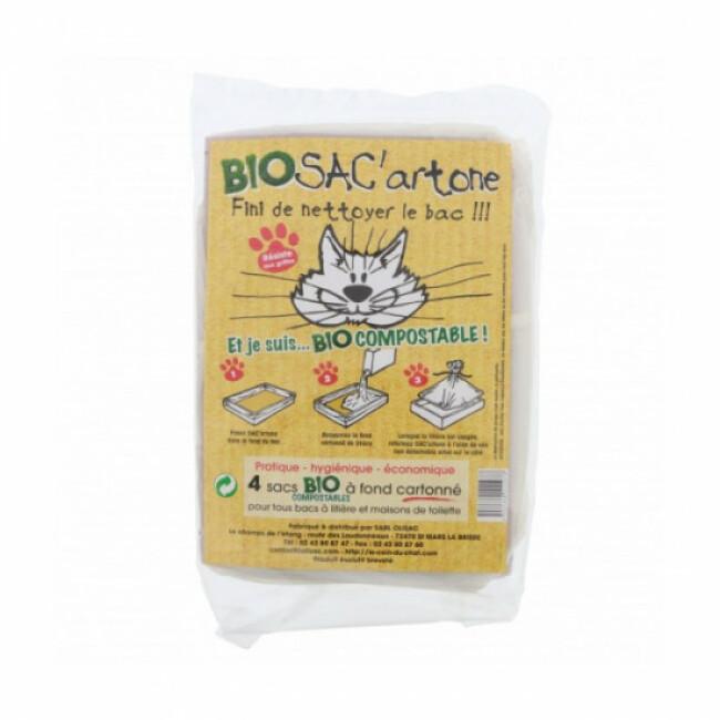 Sacs à litière bio-compostables avec fonds en carton Bio Sac'Artone - Lot de 4