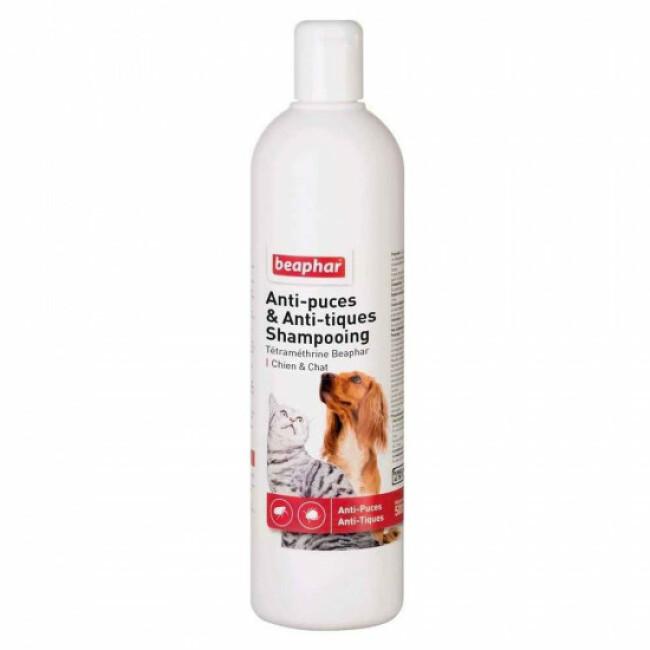 Shampoing Beaphar anti parasitaire à la tétraméthrine pour chien et chat