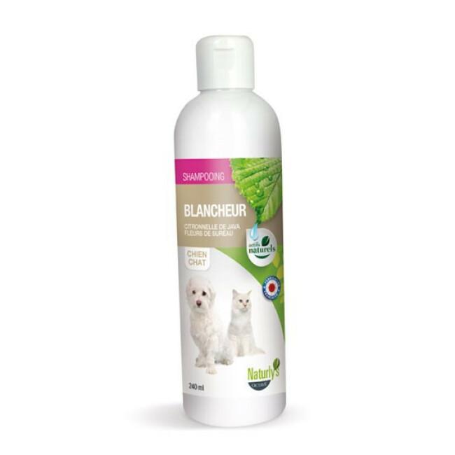 Shampoing Bio Naturlys special pelage blanc pour chiens et chats 200 ml