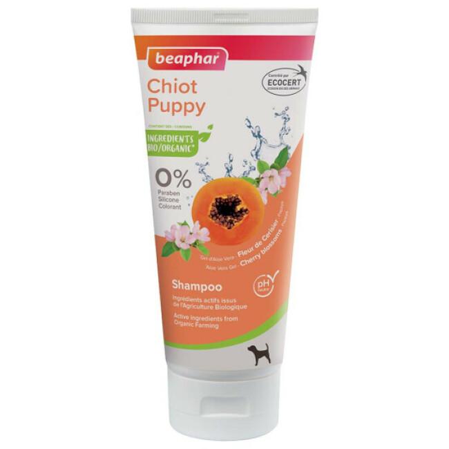 Shampoing labellisé ECOCERT pour chiot aux extraits naturels de fleur de cerisier & de papaye bio