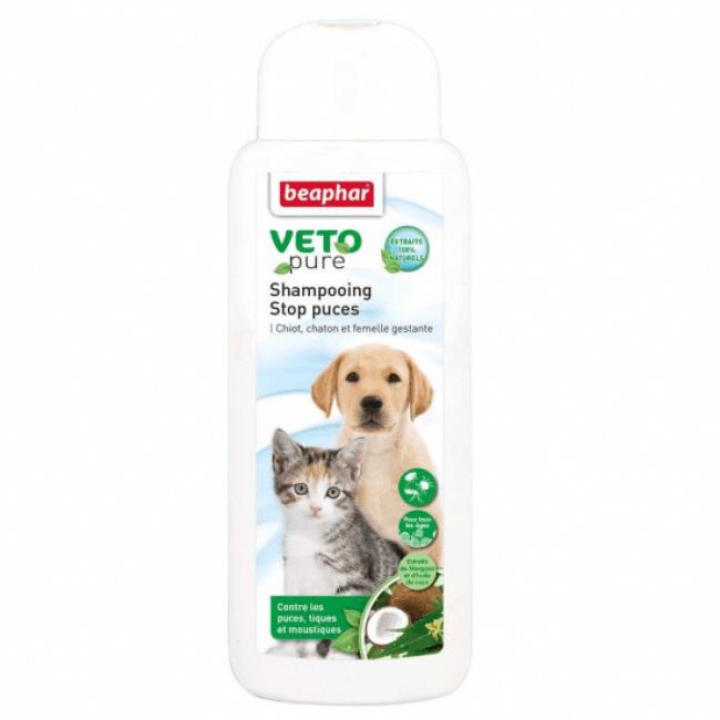 Shampoing VETOpure Stop puces pour chiot, chaton, femelle gestante et allaitante