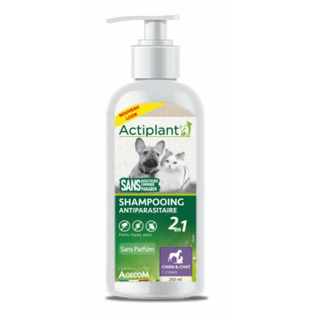 Shampooing antiparasitaire 2 en 1 pour chien et chat flacon 250 ml 