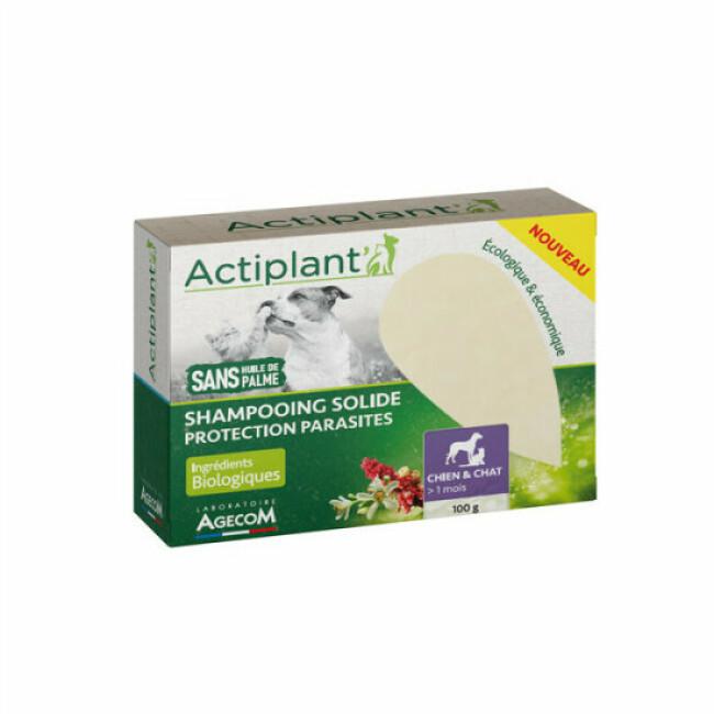 Shampooing solide protection parasites Actiplant chien et chat 100 g