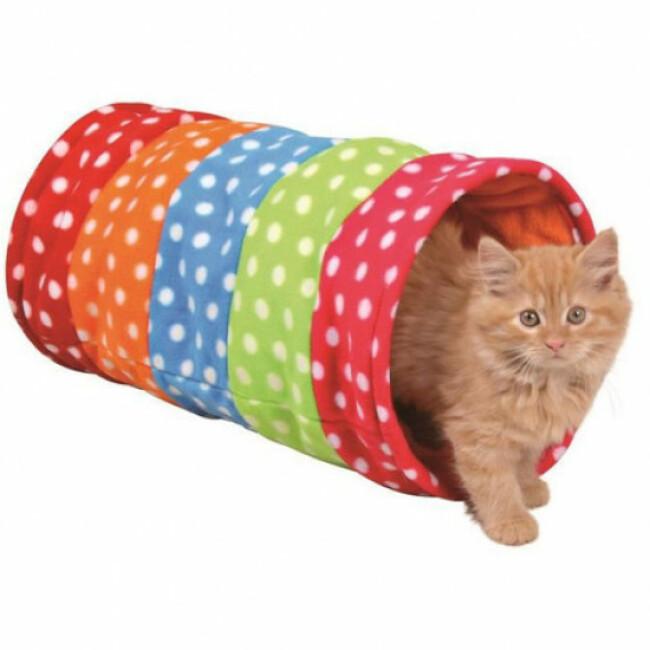 Tunnel de jeu en polaire multicolore Trixe pour chat