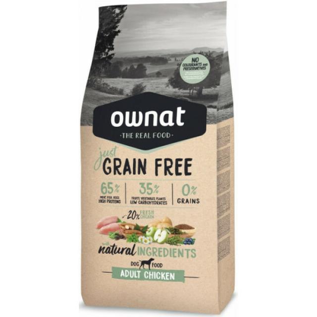 Ownat Just Grain Free Poulet : croquettes sans céréales pour